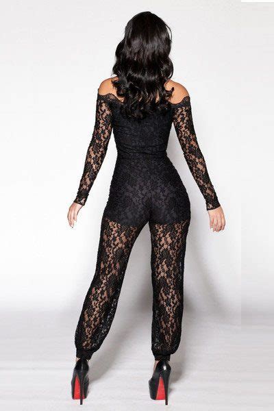 Sexy Long Sleeve Full Body Black Lace Jumpsuit Online Store For Women Sexy Dresses