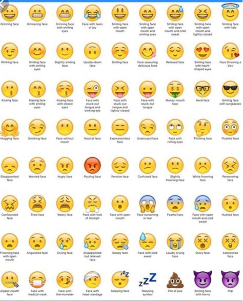 Image Result For Iphone Emoji Meaning Chart Emoji Dictionary Emoji