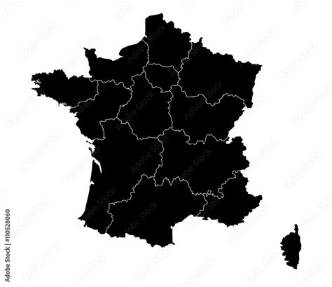 La Nouvelle Carte Des Régions De France Stock Vector Adobe Stock