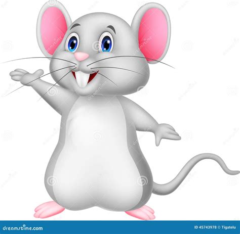 Cute Mouse Cartoon Waving Stock Vector Image 45743978