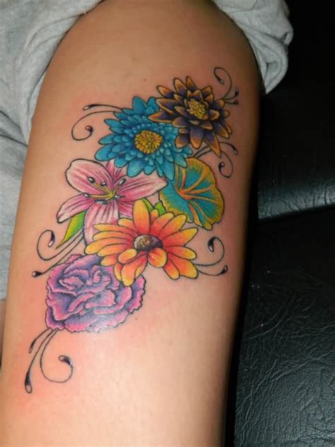 Colorful Flower Thigh Tattoos Admin Designs And Ideas Page 5528