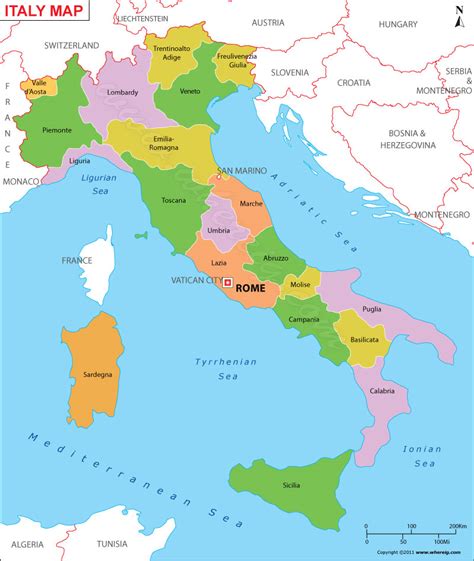 Italy Map Map Of Italy Italy Regions Map