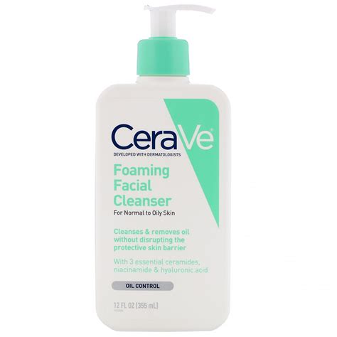 Cerave Foaming Facial Cleanser For Normal To Oily Skin 12 Fl Oz 355