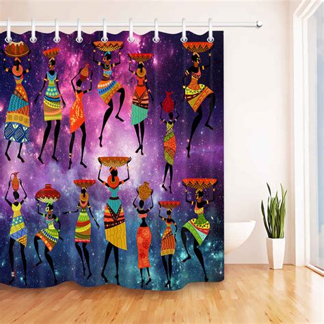African american home decor collection by shades of color, llc. LB Waterproof Purple Galaxy Bathroom Curtain African ...