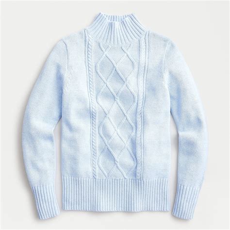 J.Crew: Mockneck Center Cable-knit Sweater | Cable knit sweaters, Knitted sweaters, Sweaters