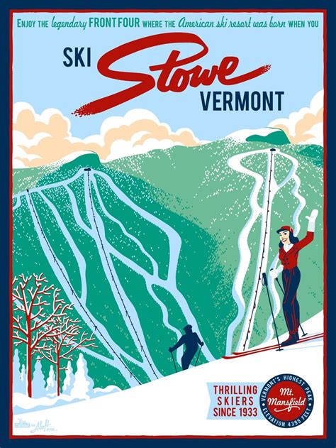 Stowe Vermont • Client Aloft Alpine Vintage Ski Posters Vintage