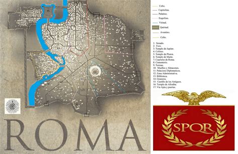 Roma Nocturno Mapa De Roma