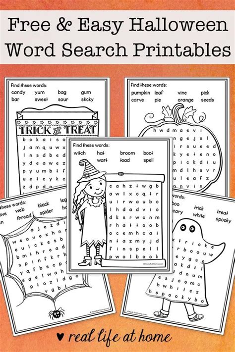 Easy Halloween Word Search Free Printables For Kids In
