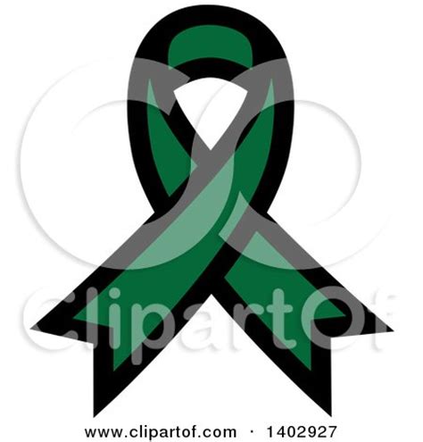 Clipart Of A Green Awareness Ribbon Royalty Free Vector Illustration