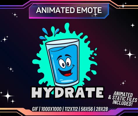 Animated Twitch Emote Hydrate Emote H2o Emote Twitch Emote Etsy