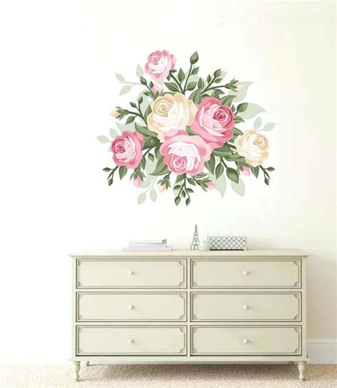 Floral Wall Decal Rose Wall Decal Home Decor Rose Decor Vinyl Wall