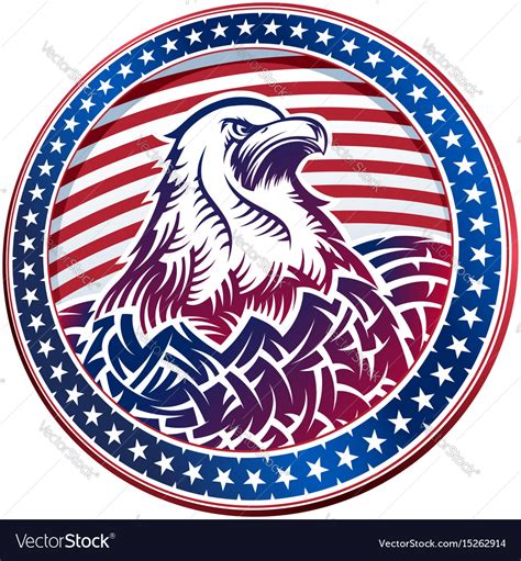 American Bald Eagle Usa Natioal Symbol Fourth Vector Image