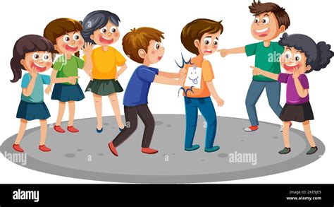 Children Teasing Their Friend Illustration Stock Vector Image And Art Alamy