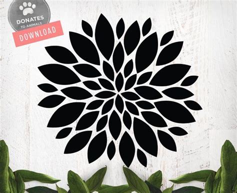 Download Mum Flower SVG Abstract Flower Stencil SVG Files Modern | Etsy in 2020 | Abstract flowers ...