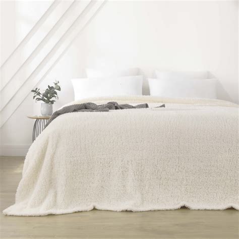 Mainstays Sherpa Queen Bed Blanket In Ivory