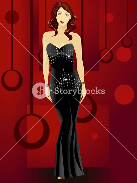 Beautiful Girl In Black Dress Royalty Free Stock Image Storyblocks