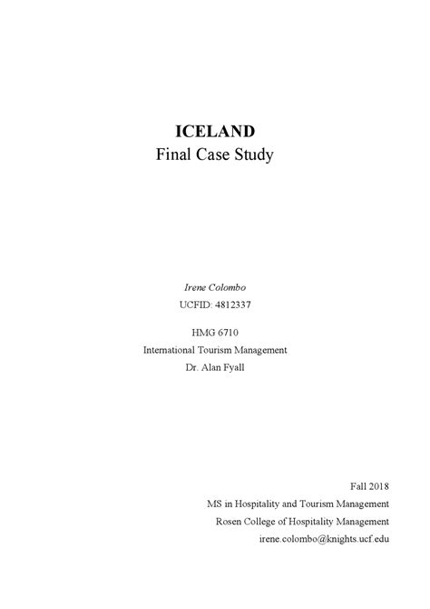 Tourism In Iceland Case Study Docsity
