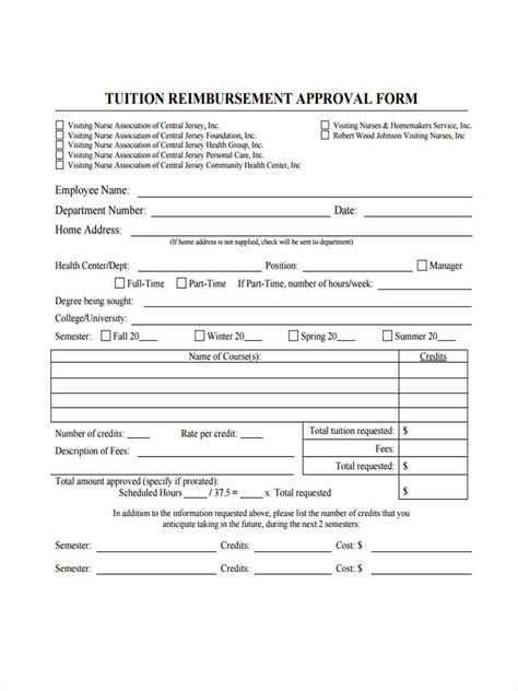 tuition reimbursement forms