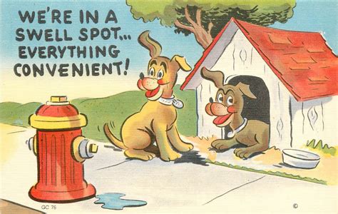 Dogs And Fire Hydrant 6 Different Linen Era Postcards Etsy