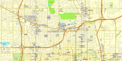 Oklahoma City Oklahoma Us Exact Vector Street City Plan Map V309