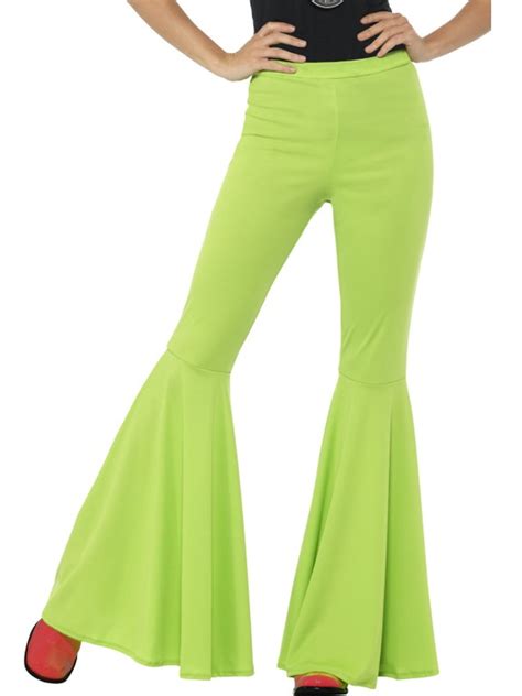 Smiffys Costumes Womens Green 70s Flared Groovy Disco Pants Costume Medium Large 10 16