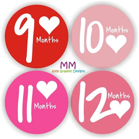 Baby Stickers Baby Month Stickers Baby Girl Monthly Etsy