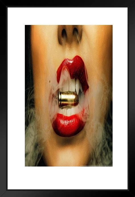 Poster Foundry Red Lips Smoking Bullet By Daveed Benito