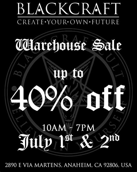 Blackcraft Warehouse Sale Los Angeles July 2017