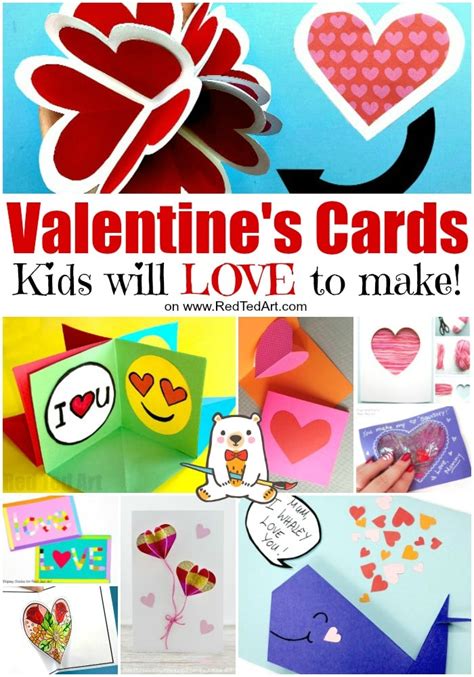 40 Easy Valentines Cards For Kids Red Ted Art Make Crafting With
