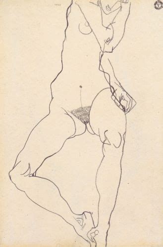 Seated Female Nude By Egon Schiele Buy Fine Art Print