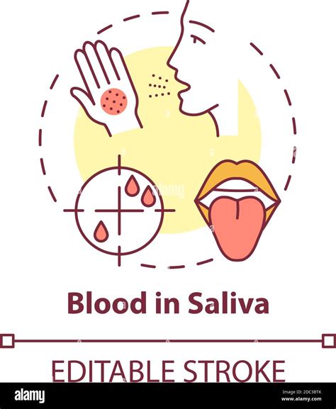 Blood In Saliva Concept Icon Stock Vector Image And Art Alamy