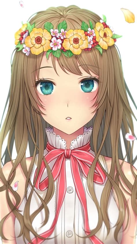 Cute Aesthetic Flower Crown Anime Girl Anime