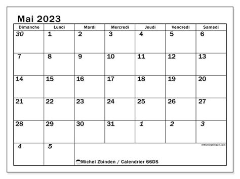 Calendrier Mai 2023 à Imprimer “501ds” Michel Zbinden Ch