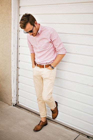Pink Shirt Mens Pastel Outfit Designs With Beige Jeans Pink Shirt