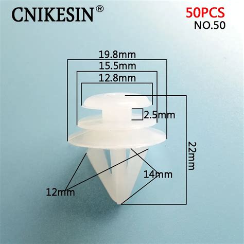 Cnikesin 50pcs 12mm Auto Liner Panel Board Mudguard Clamp Plastic