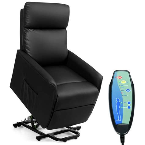 electric power lift massage sofa recliner vibrating chair black