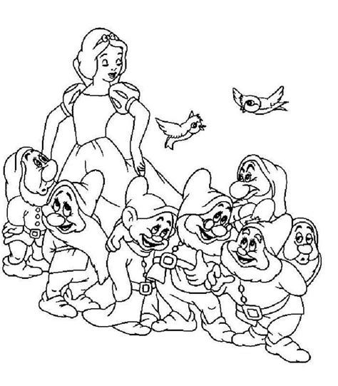 Dibujos de Blancanieves y los siete enanitos para colorear Dibujo de blancanieves Páginas