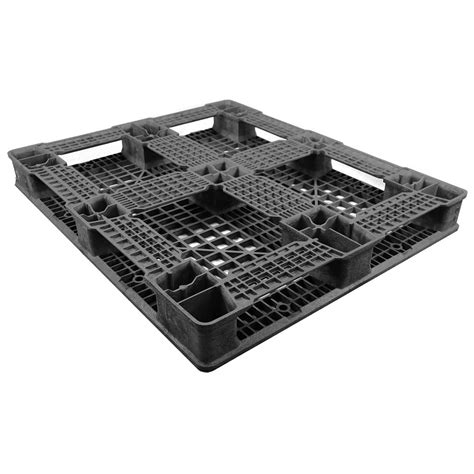 40 X 48 Stackable Plastic Fda Pallet Black One Way Solutions Pp O
