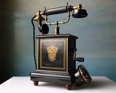 Vintage Danish Telephone Handcrank Victorian Style