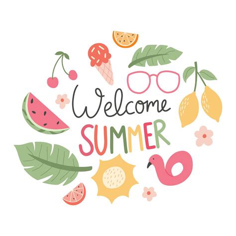 Welcome Summer Background Element 3539379 Vector Art At Vecteezy