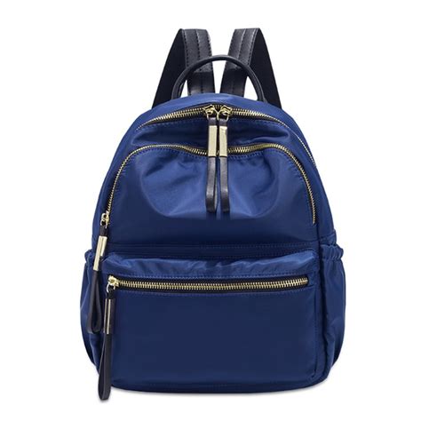 New Navy Blue Nylon Backpack Women Waterproof Oxford Female Shoulder