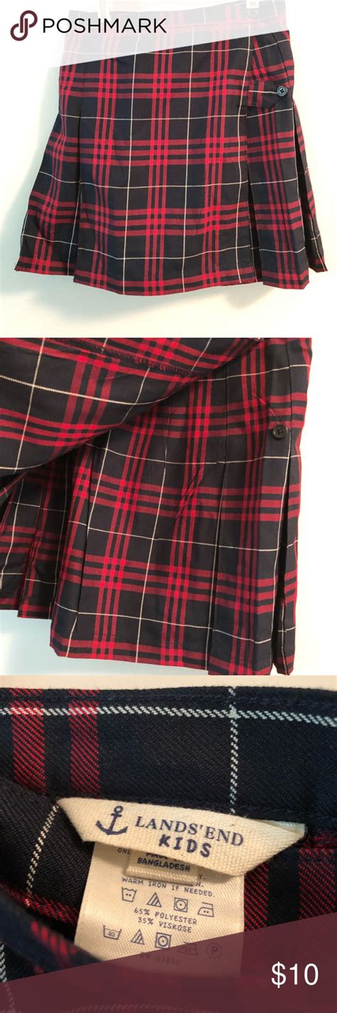 Lands End Red Plaid School Uniform Skirt School Uniform Skirts