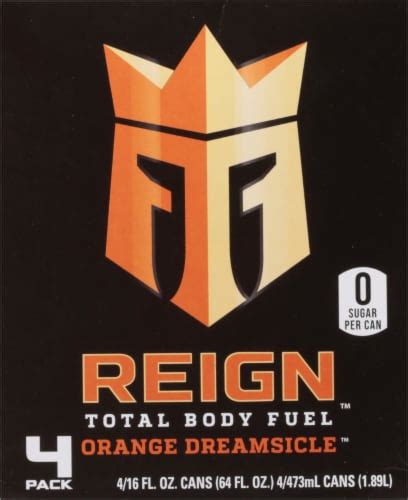 Reign Orange Dreamsicle Energy Drinks 4 Cans 16 Fl Oz Kroger