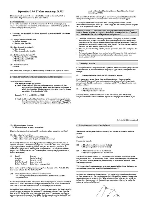 September 15 And 17 Class Summary 24902 Preliminaries Pdf