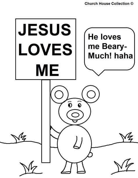 Church House Collection Blog: Jesus Loves Me Beary Much Coloring Page