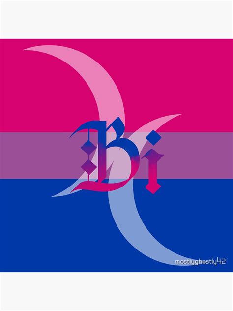 Bi Pride Flag Bisexual Moon Gothic Calligraphy Sticker For Sale By