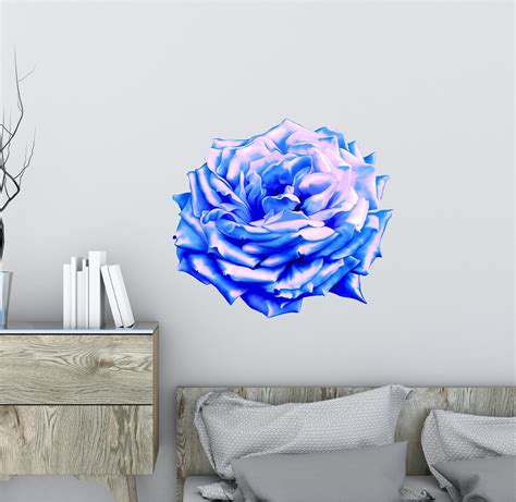 Rose Wall Decal Floral Wall Decals Rose Decal Flower Etsy