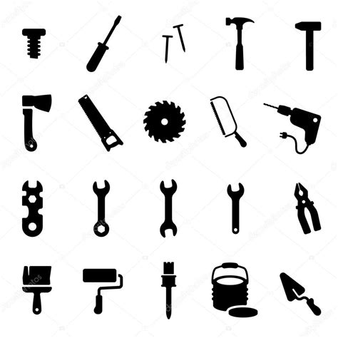Workshop Tools Icon Set Stock Vector By ©swierq 55920309