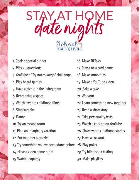 30 Date Night Ideas At Home That Are Creative Cheap And Fun Natural Beach Living