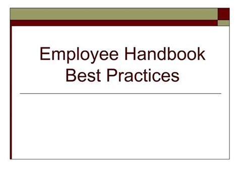 Ppt Employee Handbook Best Practices Powerpoint Presentation Free